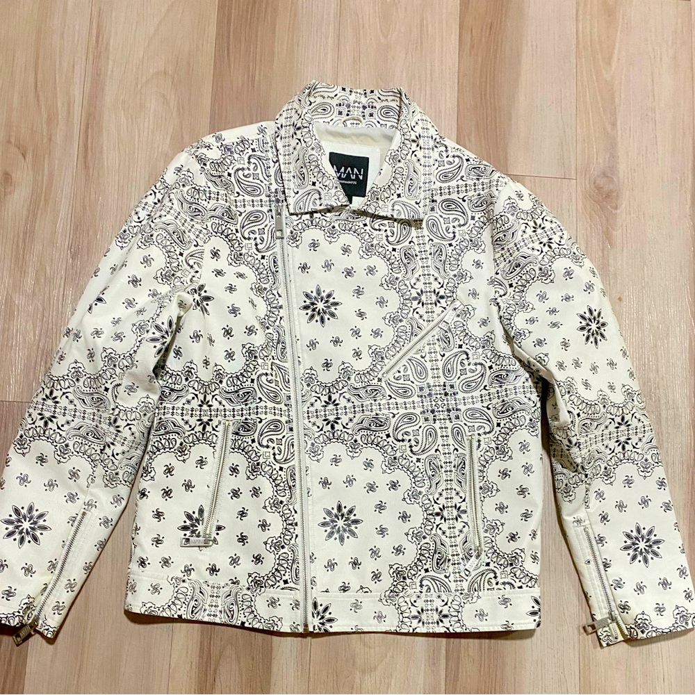 Boohooman Leather Bandanna Jacket